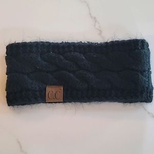 C.C Warmer Headband, Soft Wool & Fleece, Black